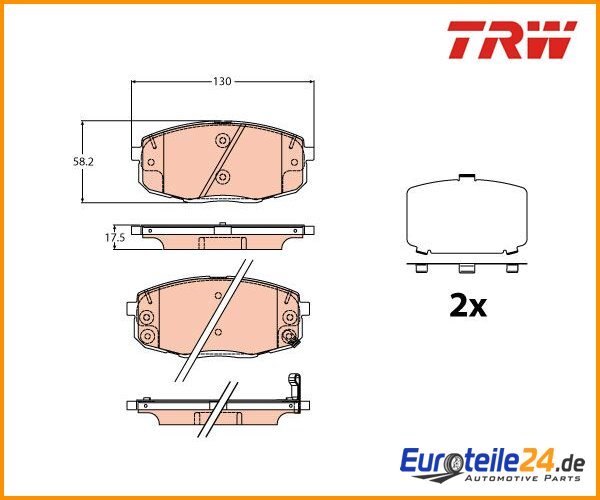Bremsbelagsatz, Scheibenbremse Trw GDB2192 FüR Hyundai Kona-image