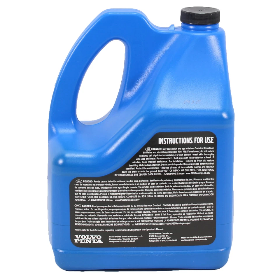 Volvo Penta New OEM 75W-90 Synthetic Transmission Gear Oil, 4 Gallons, 1141680 - Image 3 of 4