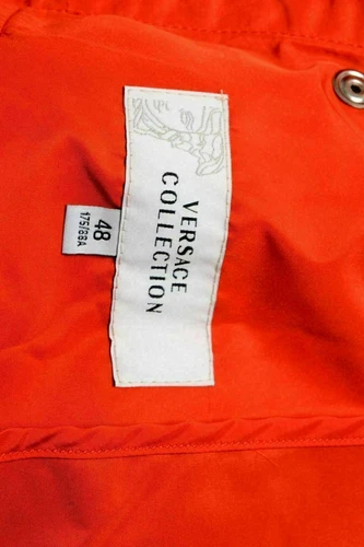 Versace Collection Men's Orange Full Zip Windbreaker Jacket US S IT 48 image 5