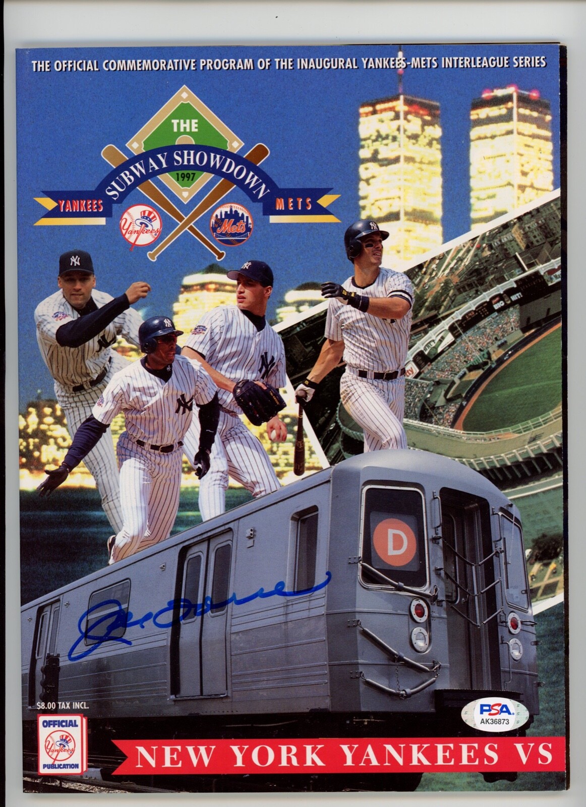 Joe Torre Autographed Signed New York Yankees 1997 Inaugural Subway Series Program Very Nice PSA/DNA 