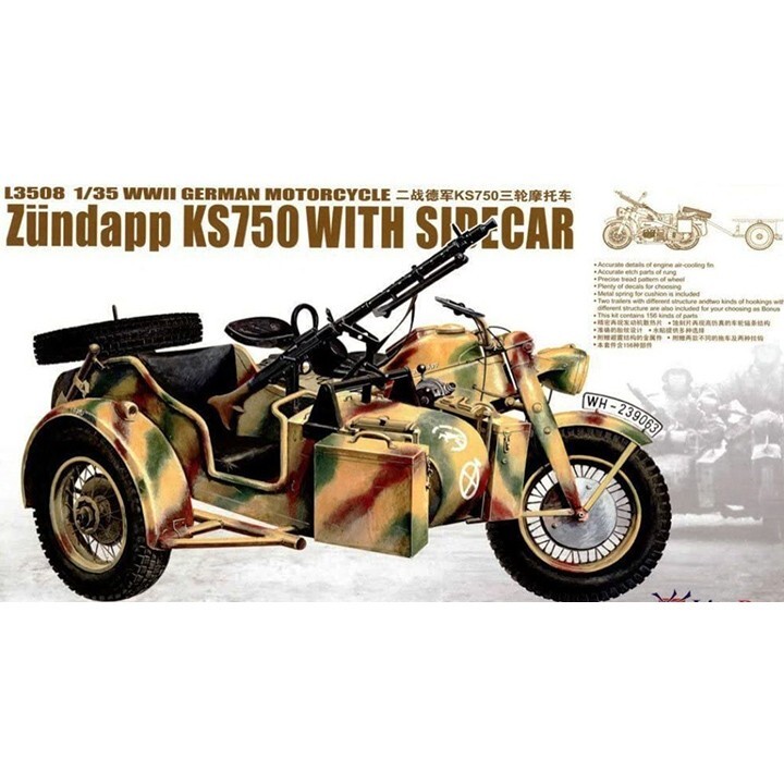 Great Wall hobby #L3508 1/35 WWII German Zundapp KS 750 with