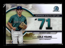 !!!      COLE YOUNG   BOWMAN CHROME  ROOKIE  BASEBALL  CARD $$