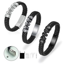 Cremation Skull Urn Bracelet for Ashes for Men Women Keepsake Memorial Wristband