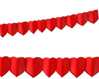 4X Papier-Girlande Herzen Rot 4 M X 18 Cm