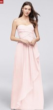 W10840 David s Bridal Size 20 Chiffon Strapless Bridesmaid Formal Dress In Petal