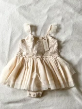 NWT Rylee and Cru Noralee magnolia one piece TUTU dress IVORY white girl 4y 4t