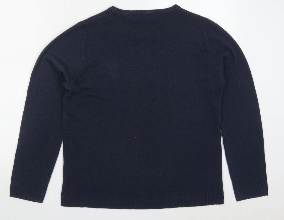 Pure & Natural Womens Blue Round Neck Acrylic Blend Jumper Size 14 - Image 2 of 4