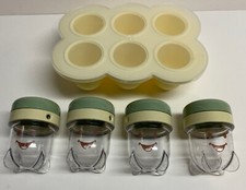 Baby Bullet Silicone Freezer Tray Mixed Lot / 4 Baby Food Jars W/ Lids Storage