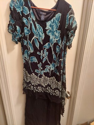 blue floral dress size 18 Eva Blue Plus Blue Floral Dress Size 18