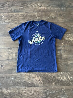 Adidas Utah Jazz Womens Blue Shirt Size XL Short Sleeve On The Go Tee Cotton