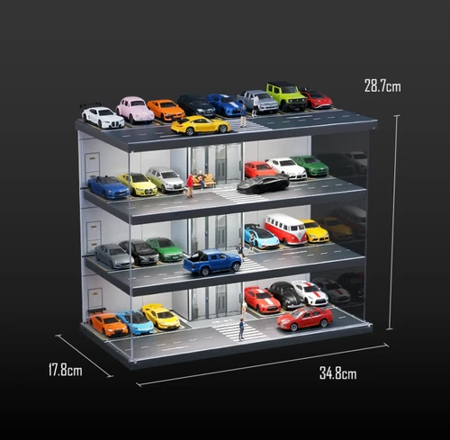 1/64 Scale Diorama Car Garage Model LED Lighting City Parking Lot Scene Model UK - Picture 21 of 23
