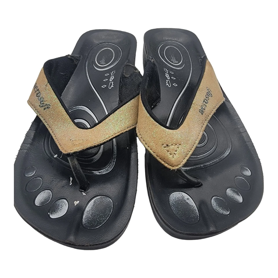 Aerosoft Shoes Womens Size 36 Gliteratti Black Orthotic Thong Style Flip Flops - Image 3 of 4