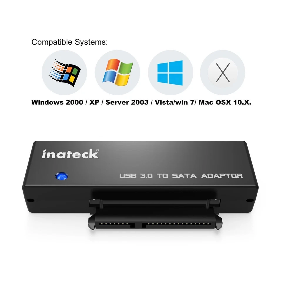 Inateck USB 3.0 zu SATA Konverter Adapter für 2.5/3.5 Zoll Laufwerke HDD SSD - Bild 3 von 4