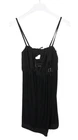 TwinSet Simona Barbieri Dress Womens Small Pleated Sleeveless Black Open Neck