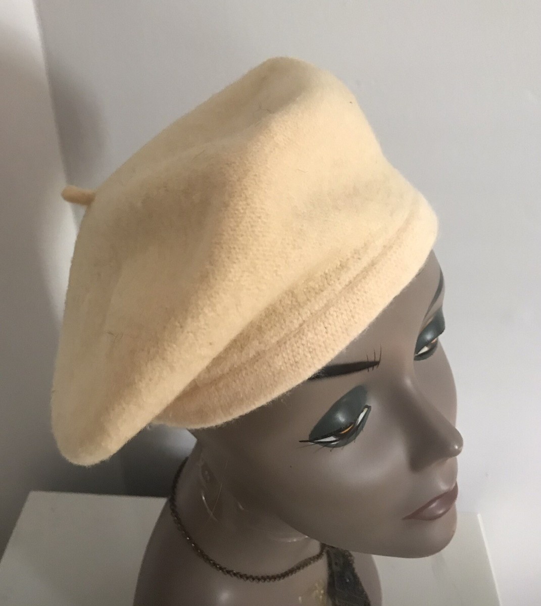Vintage Normandy Ultra Basque Cream Beret Hat 100% Wool  display picture 2