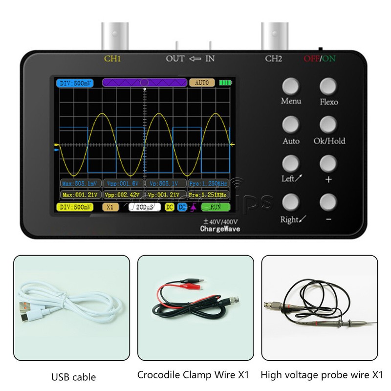 Digital Oscilloscope 10MHz Bandwidth Dual Channel Oscilloscope Signal Generator