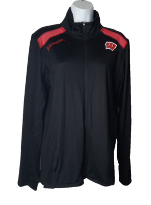 Rivalry Threads 91 Wisconsin Zip Up Jacket Women's Black Red size L