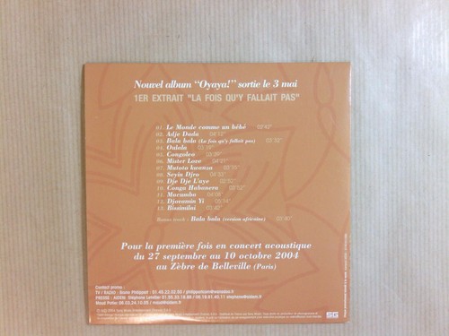 RARE CD PROMO 13 TITRES / ANGELIQUE KIDJO / OYAYA TRES BON ETAT - Photo 2 sur 2