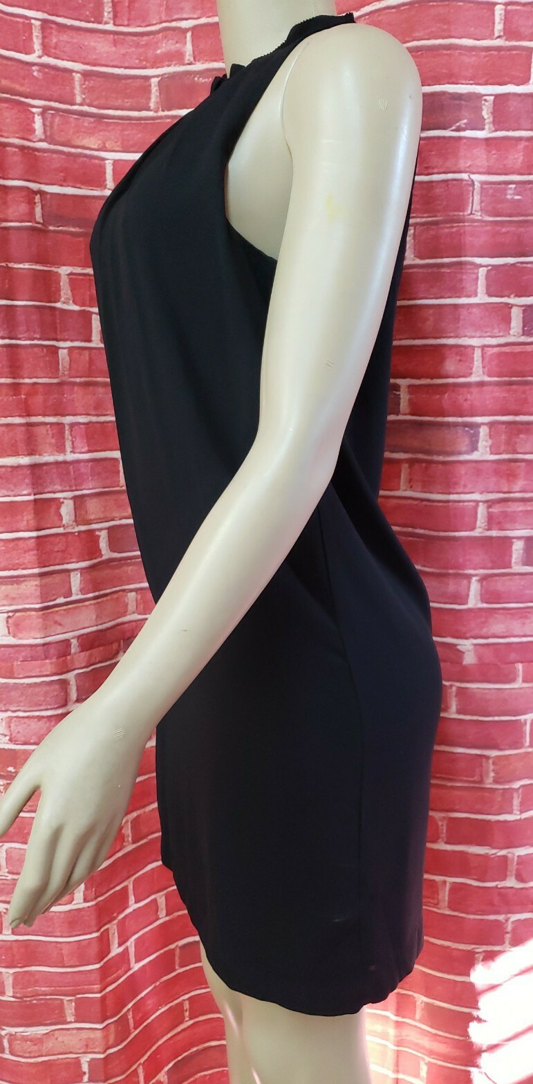 H&M Black Pleated Neckline Sleeveless Women's Dress Size 4 NWT #CB8 thumbnail 5