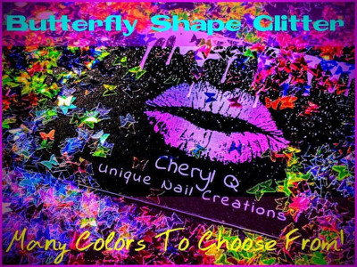 BUTTERFLY Glitter U Choose Color~Nail Art Acrylic Gel Body Art Face Festival