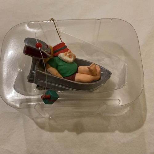 Hallmark Andenken Ornament 1992 "Gone Wishin" mit Santa Angeln Neu in Box - Bild 3 von 11
