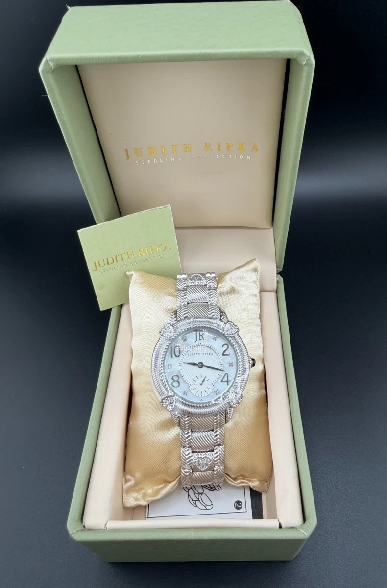 Judith Ripka Womens Watch 35mm MOP Dial Sterling Silver Bracelet New Battery 6\