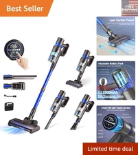 550W Cordless Vacuum Cleaner with Touchscreen, 50 Min Runtime & 45KPA Suction