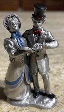 Hudson Pewter Villagers ~ NANCY & JIM  ~ CHRISTMAS CAROLLERS -  #5245 NOS 3”
