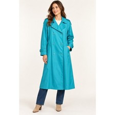 Vintage London Fog Teal Trench Coat Women's Size Large