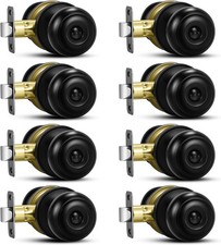 8 Pack Knobs Privacy Door Knob W/ Lock Interior Doorknobs Matte Black Door