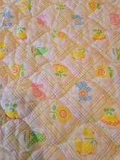 Reigns Quilted Baby Crib Blanket Duck Elephant Flower Hippi Vintage See Photos