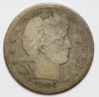 1904-O 25c Barber Silver Quarter - RAW - Lowball - Toned New Orleans Coin