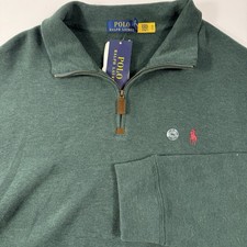 Polo Ralph Lauren Quarter-Zip Pullover Sweater Dark Green Men  s XXL Sweatshirt