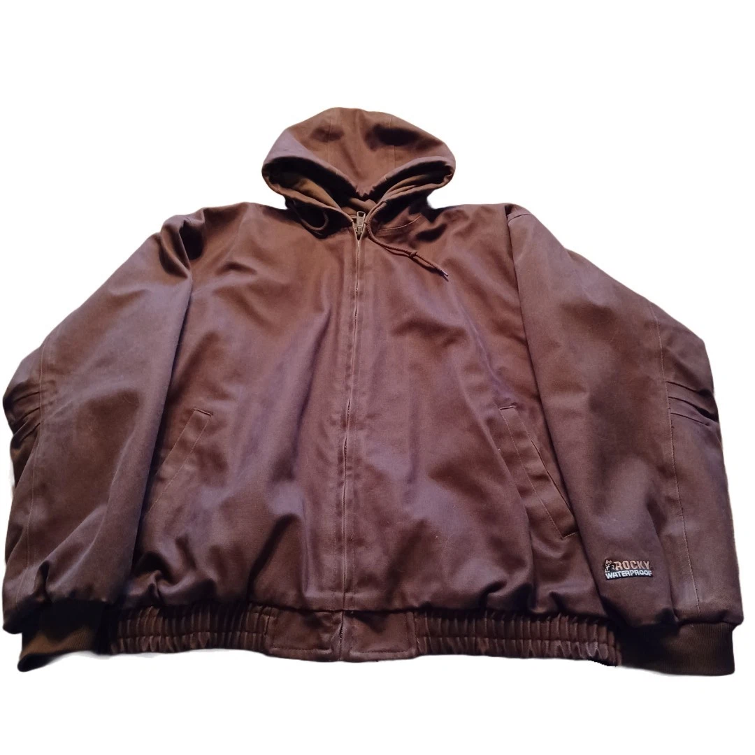 MEN’S ROCKY WATERPROOF OUTDOOR GEAR COAT WITH HOOD SIZE XXL REGULAR