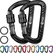 12kN Heavy Duty Carabiner Clips, Strong Hooks for Camping Hiking Pets