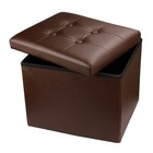 Ottoman Storage Collapsible With Storage Foot Rest Small Foot Stools Brown L1...