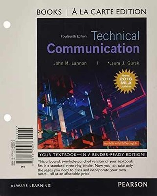Technical Communication, MLA - Loose Leaf, by Lannon John M.; - Acceptable