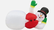 20 FT COLOSSAL LAZY LOUNGING SNOWMAN Air blown Lighted Yard Inflatable