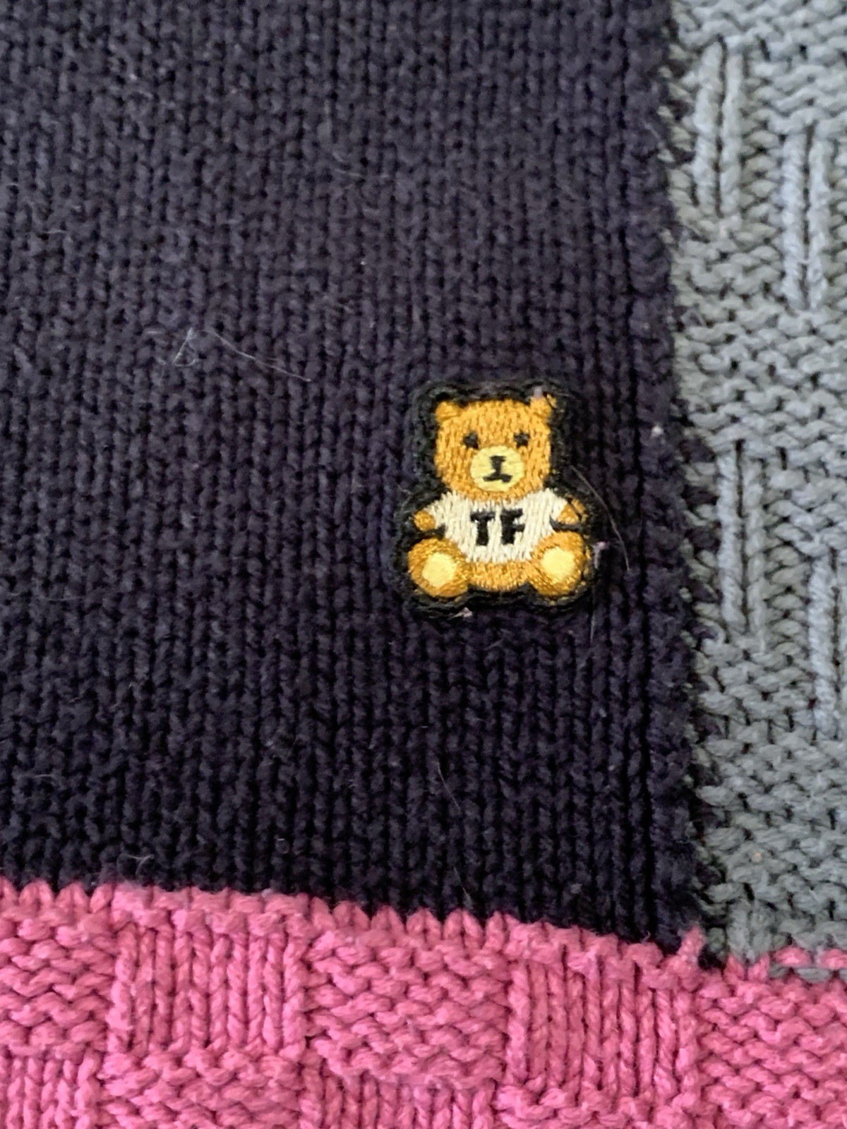 Teddy Fresh Multicolor Patchwork Knit Sweater Cre… - image 2