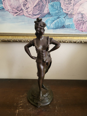 Antique Anton Nelson Bronze Statue En Carnaval 9.5''