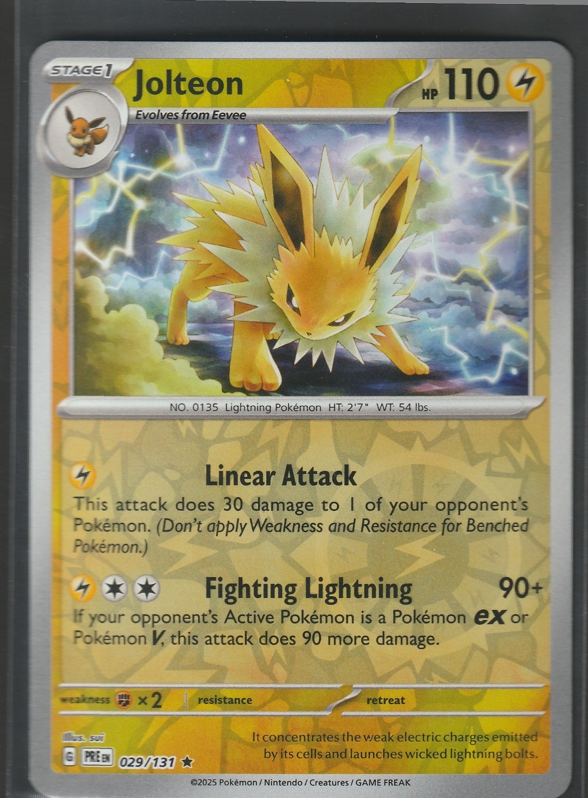Jolteon Reverse Holo Rare SV: Prismatic Evolutions 029/131 NM