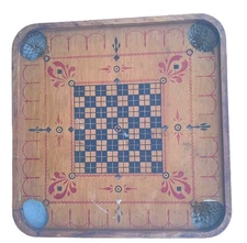 Antique Vintage 2-Sided The Carrom Co Game Board No. 1 Archarena Style E -RARE!