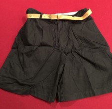 SHORTS by GLORIA VANDERBILT Black w Tan Belt Size 16 NWT