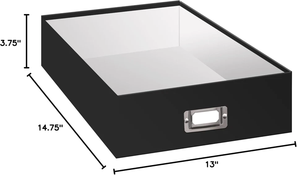 Caja de almacenamiento para álbumes de recortes Pioneer Jumbo, negra, 14,75 pulgadas x 13 pulgadas x 3,75 pulgadas Foto 4 de 4