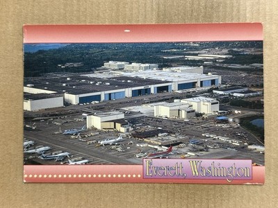 Postcard Everett WA Washington Boeing Plant Plane Factory Vintage PC
