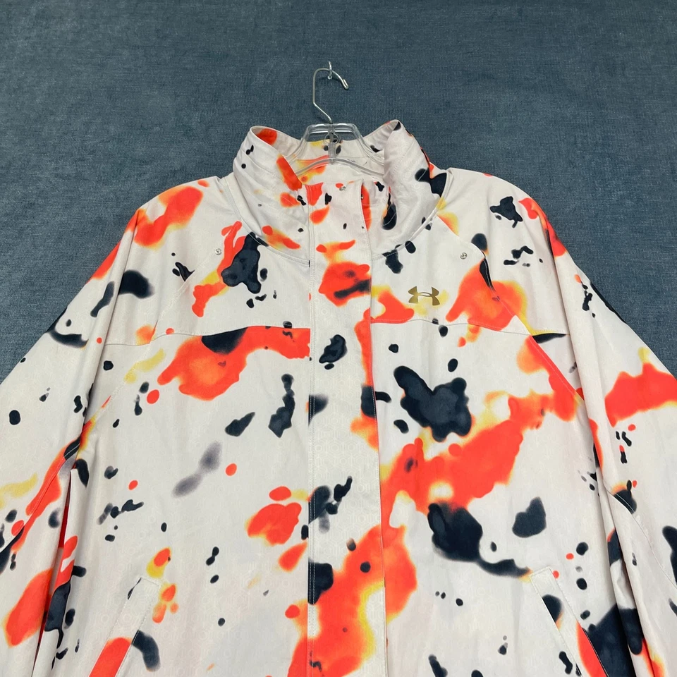 Under Armour Recover Woven Upstream Camo Jacket Womens Large White Orange Loose - Image 4 of 4