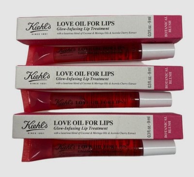 $60 Kiehl's Since 1851 Pink Love Oil for Lips Glow-Infusing Lip Treatment 3-Pack