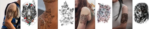 4 Sheets Premium Quality Middle Half Arm Temporary Tattoos For Men & Women 185 image 3