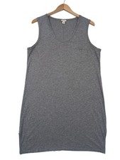 J Crew Factory Tank Dress Womens M Gray Scoop Neck Casual Capsule Minimalist