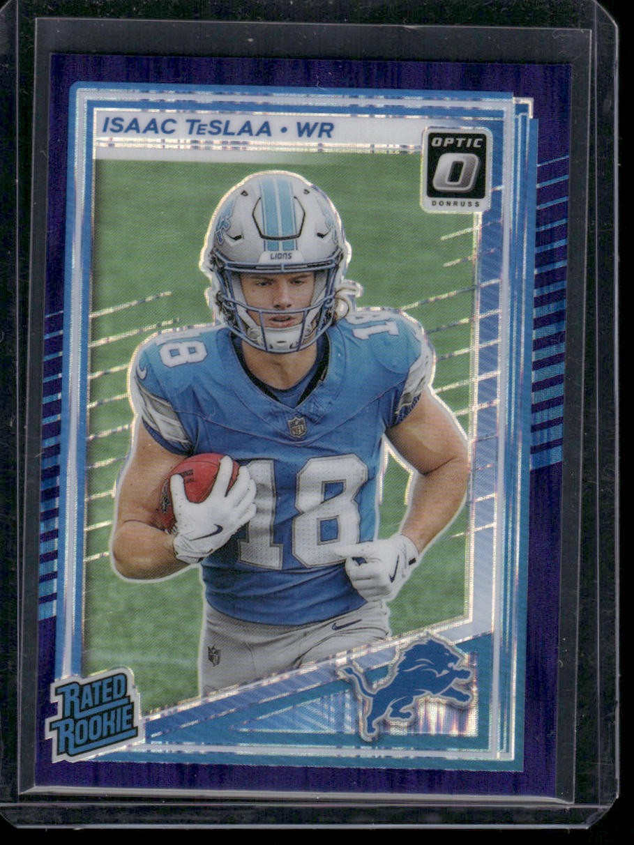 #219 Isaac TeSlaa 2025 Donruss Optic Blue Scope Detroit Lions Rookie